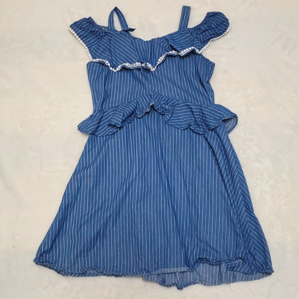 BCBGirls blue dress with white stripes size L in girls